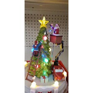 Christmas Decorating Santa & Tree LED & Music Animated Decor 8.6" Collection